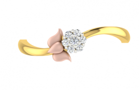 Tulip Diamond Two-Tone Ring