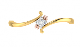 Two-Tone Diamond Ring - Floral  Collection