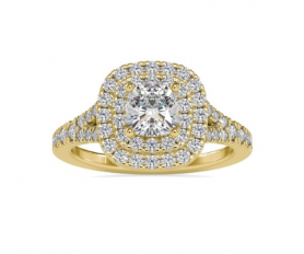 Double Halo Diamond Wedding Ring