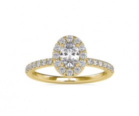 Diamond Halo Wedding Ring Oval Solitaire