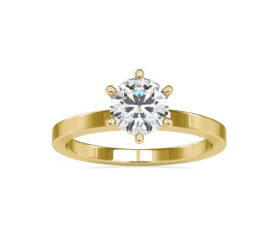 Solitaire Diamond Engagement Ring Cathedral Set