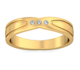 Contemporary  Diamond  Wedding  Band - Stolid Collection