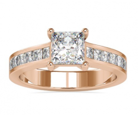 Solitaire Diamond Ring - Princess Cut