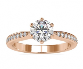 Knife Edge Diamond Engagement Ring 