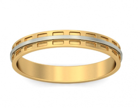 Two Tone Contemporary Gold Band