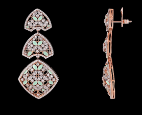 Diamond & Enamel Earrings