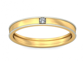 Two tone Solitaire Diamond Band - Elegant Collection