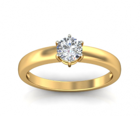 Solitaire Diamond Engagement Ring Six prong
