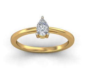 Pear Cut Solitaire Diamond Engagement Ring-Pear Cut