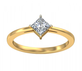Solitaire Diamond Engagement Ring Princess Cut