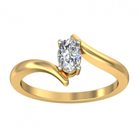 Oval Cut Solitaire Diamond Bypass Engagement Ring
