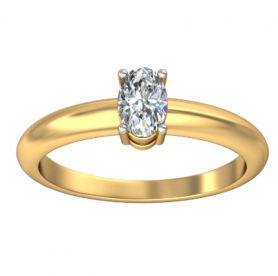 Traditional Oval Solitaire Engagement Ring Tapered Shank