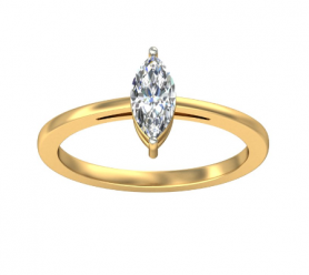 Marquise Cut Double Prong Solitaire Diamond Engagement Ring