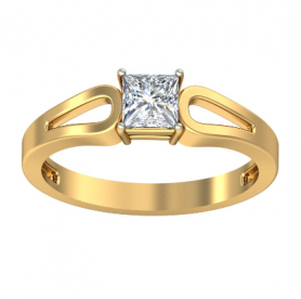 Princess Cut Solitaire Diamond Engagement Ring Tulip Shank