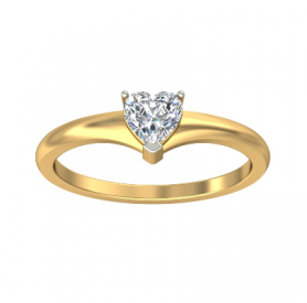 Heart Solitaire Traditional Diamond Engagement Ring Tapered Shank