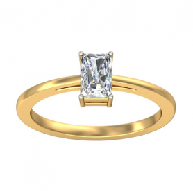 Radiant Cut Solitaire Engagement Ring Cathedral Shank