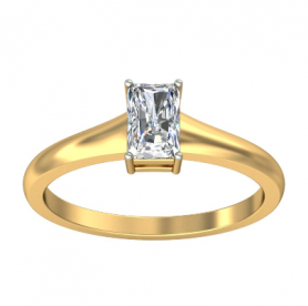 Radiant Cut Solitaire Engagement Ring Tapered Shank