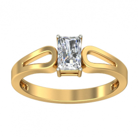 Radiant Cut Solitaire Engagement Ring Tulip Shank