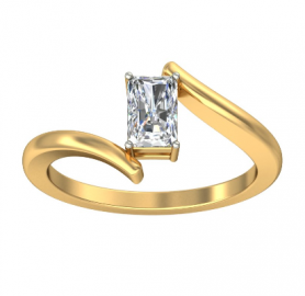 Radiant  Cut Solitaire Engagement Ring Bypass Shank