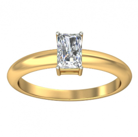 Radiant Cut Solitaire Engagement Ring Straight Shank