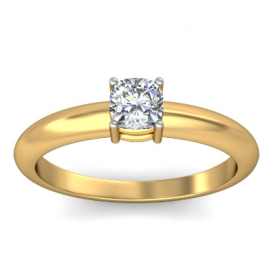 Cushion cut Diamond Engagement Ring Tapered  Shank