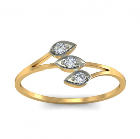 Two tone Casual Trio Diamond Ring